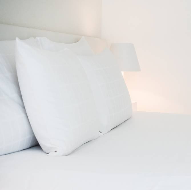 memory foam pillows on the bed