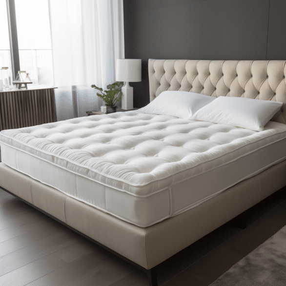 rest on the mattress within the bedroom