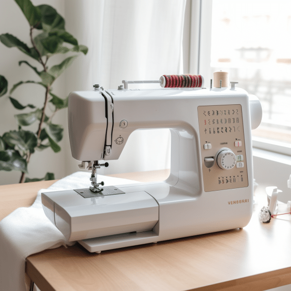 sewing machine stitches fabric quickly and efficiently 1