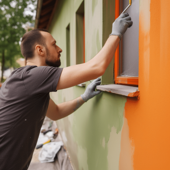 the man covered his walls with masonry paint