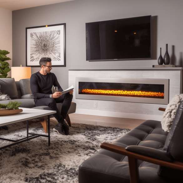 the man warmed his hands by the fireplace