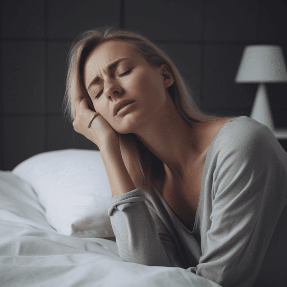 the woman suffers from chronic neck discomfort