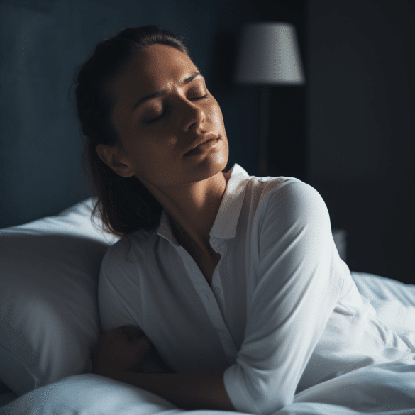 the woman suffers from neck pain