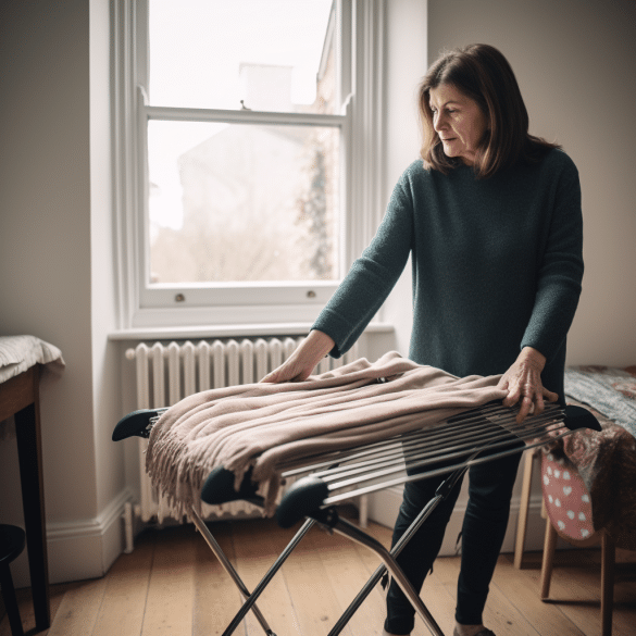 woman finds heated airers convenient for drying clothes
