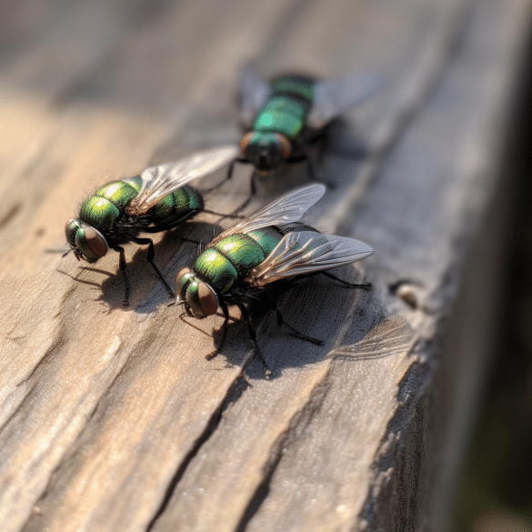 wooded area teeming with buzzing flies